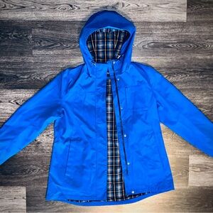 Pendleton Blue Raincoat with Plaid Lining (Adult Size-LG)